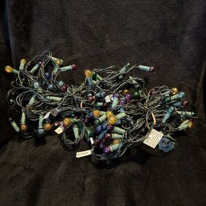 Vintage 90s Gumdrop Holiday Christmas Multicolor String Lights Round Bulbs